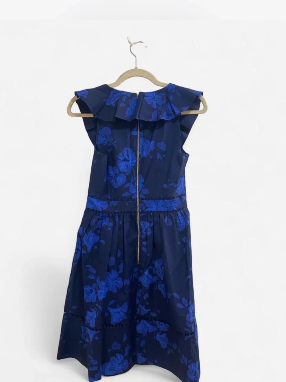 NWT Kate Spade New York Blue Floral Ruffle Dress
